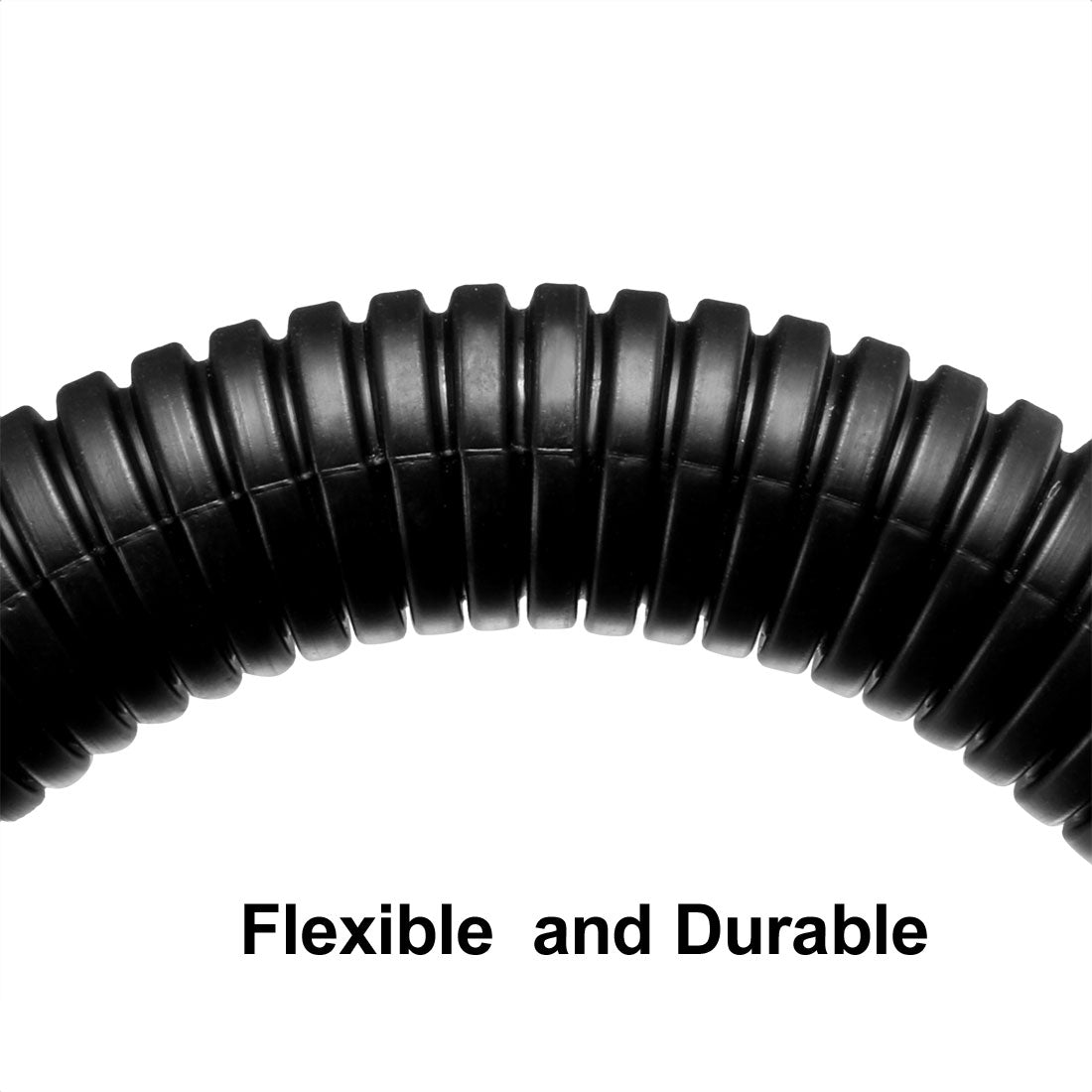 uxcell Uxcell 6.7 M 12 x 15.8 mm PP Flexible Corrugated Conduit Tube for Garden,Office Black