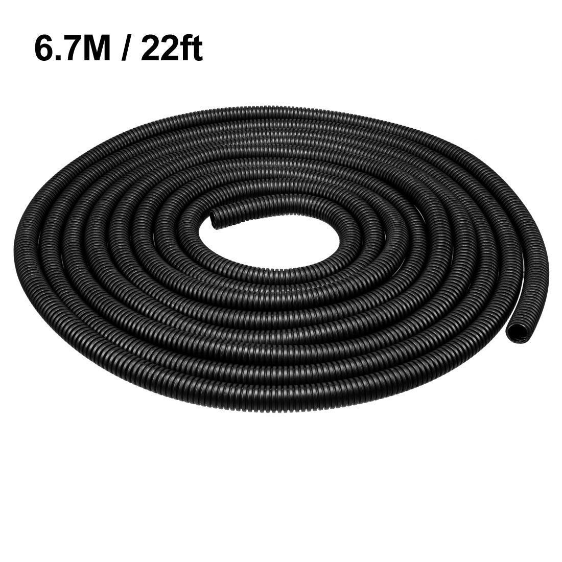 uxcell Uxcell 6.7 M 12 x 15.8 mm PP Flexible Corrugated Conduit Tube for Garden,Office Black