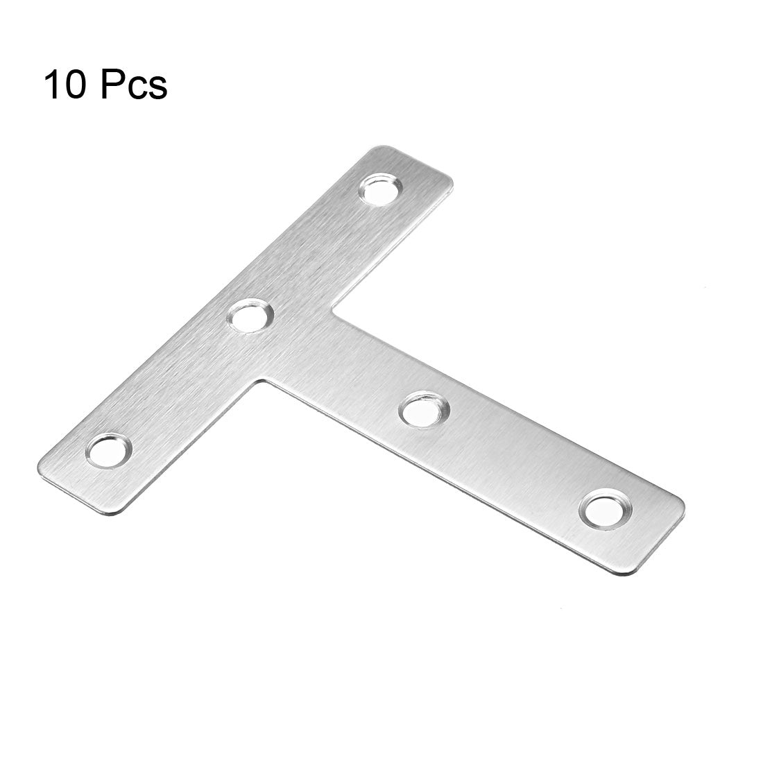 uxcell Uxcell Flat T Shape Repair Mending Plate, 80mmx80mm, Stainless steel Joining Bracket Support Brace, 10pcs