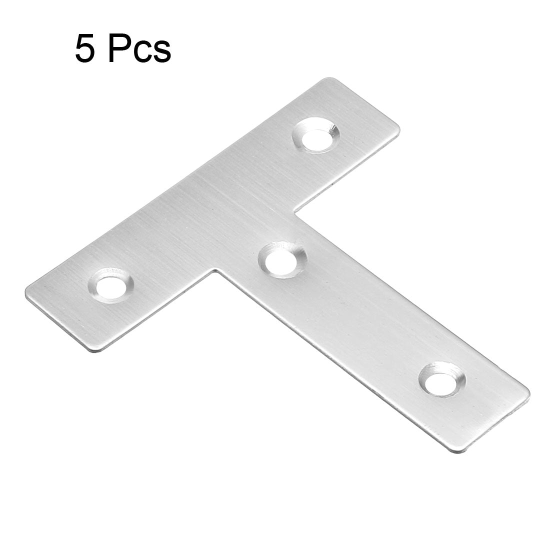 uxcell Uxcell Flat T Shape Repair Mending Plate, 60mmx60mm, Stainless steel Joining Bracket Support Brace, 5 pcs