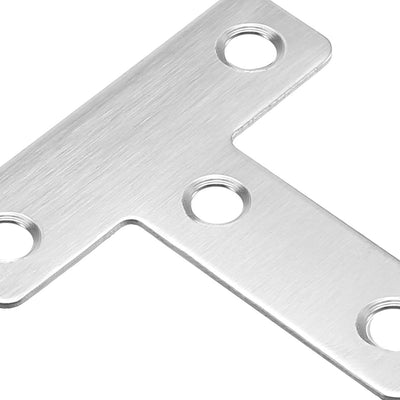 Harfington Uxcell Flat T Shape Repair Mending Plate, 50mmx50mm, Stainless steel Joining Bracket Support Brace, 12 pcs