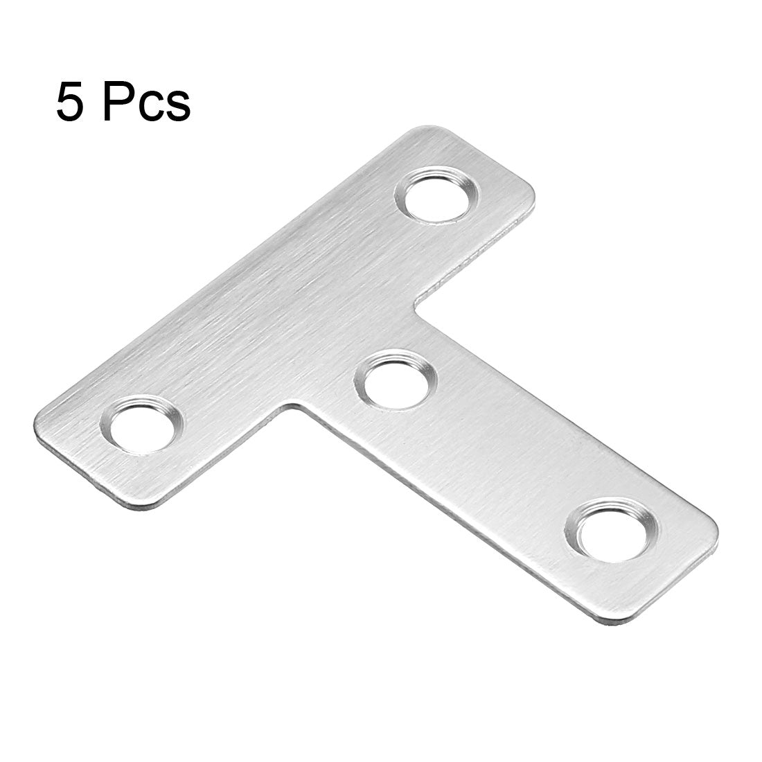 uxcell Uxcell Flat T Shape Repair Mending Plate, 50mmx50mm, Stainless steel Joining Bracket Support Brace, 5 pcs