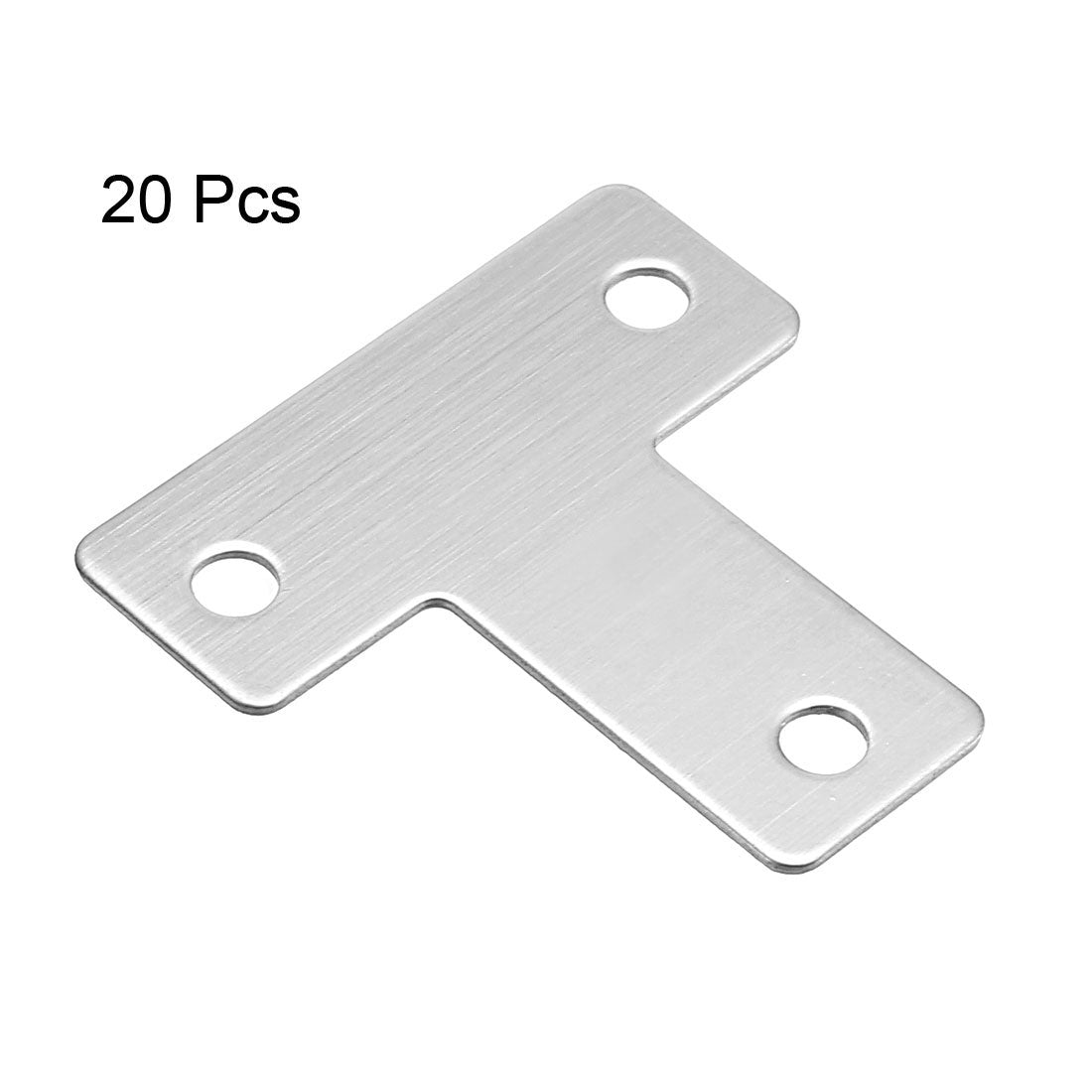 uxcell Uxcell Flat T Shape Repair Mending Plate, 43mmx43mm, Stainless Steel Joining Bracket Support Brace, 20 Pcs