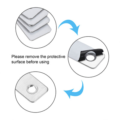 Harfington Uxcell Flat T Shape Repair Mending Plate, 120mmx120mm, Stainless steel Joining Bracket Support Brace, 2 Pcs