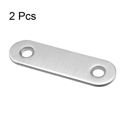 Harfington Uxcell Repair Plate, 57mmx16mm, Flat Fixing Mending Corner Brace Bracket Connector 2pcs