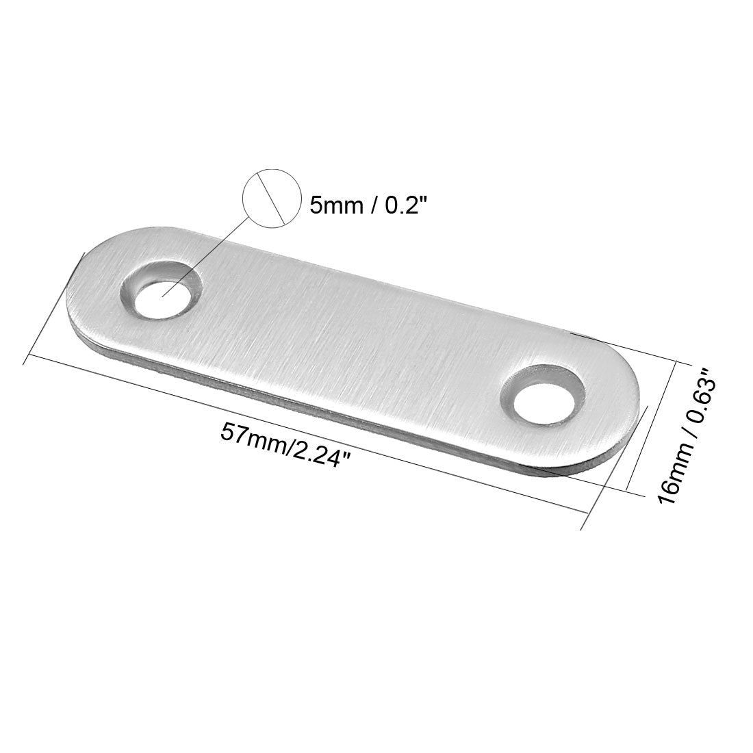 uxcell Uxcell Repair Plate, 57mmx16mm, Flat Fixing Mending Corner Brace Bracket Connector 2pcs