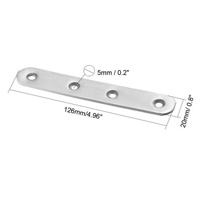 Harfington Uxcell 2stk. Reparaturplatte Flache Befestigungsklammer Halter Eckverbinder 126mmx20mm