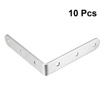 Harfington Uxcell 10pcs 100mmx100mmx20mm Stainless Steel Corner Brace Joint L Shape Right Angle Bracket Fastener