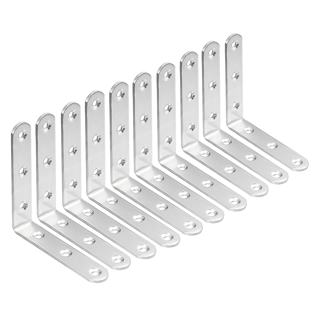 uxcell Uxcell 10pcs 100mmx100mmx20mm Stainless Steel Corner Brace Joint L Shape Right Angle Bracket Fastener