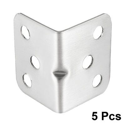 Harfington Uxcell 5pcs 28mmx28mmx36mm Stainless Steel Corner Brace Joint L Shape Right Angle Bracket Fastener