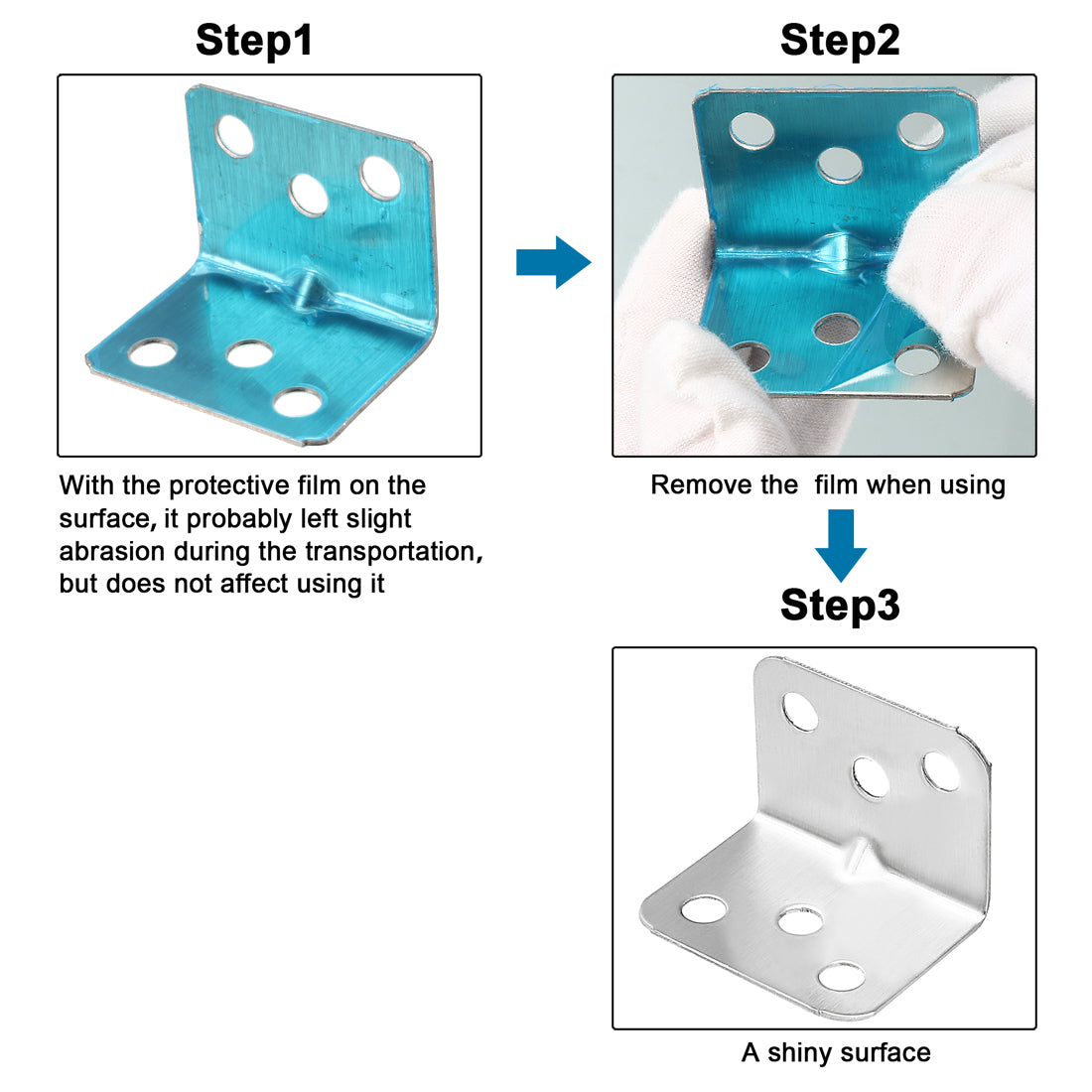 uxcell Uxcell 5pcs 28mmx28mmx36mm Stainless Steel Corner Brace Joint L Shape Right Angle Bracket Fastener