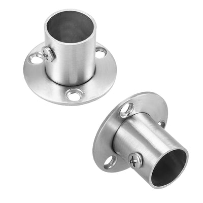 Harfington Uxcell Wardrobe Pipe Bracket, 19mm Dia, Wall Mount Hanging Rail Rod Support Socket 4pcs