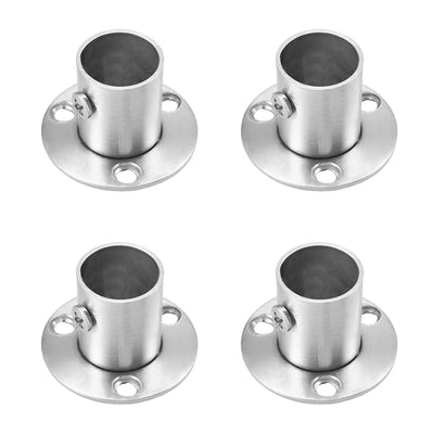 Harfington Uxcell Wardrobe Pipe Bracket, 19mm Dia, Wall Mount Hanging Rail Rod Support Socket 4pcs