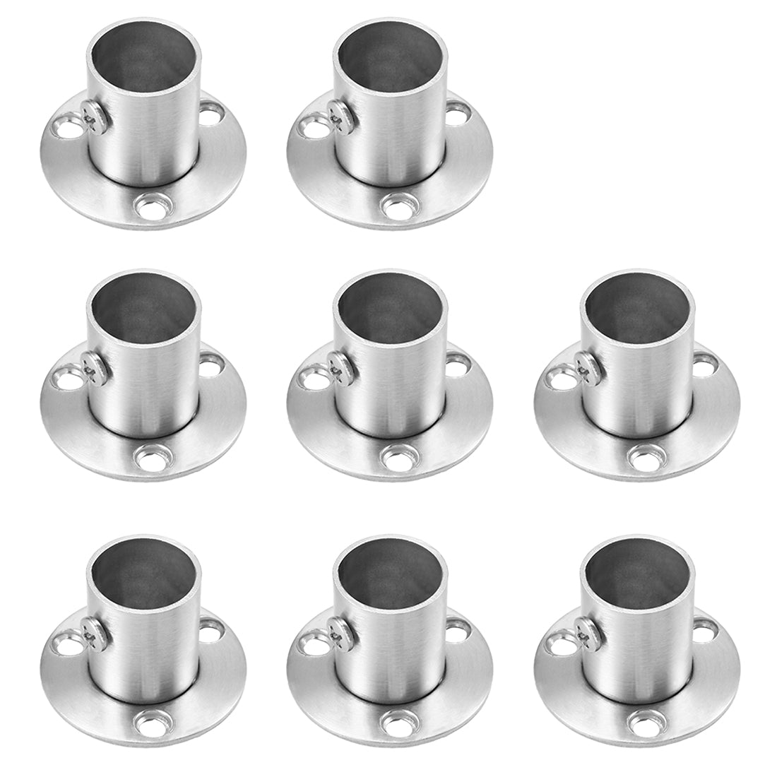 uxcell Uxcell Wardrobe Pipe Bracket, 19mm Dia, Wall Mount Hanging Rail Rod Support Socket 8pcs