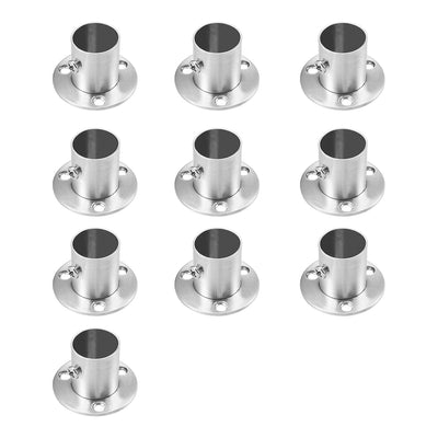 Harfington Uxcell Wardrobe Pipe Bracket, 22mm Dia, Wall Mount Hanging Rail Rod Support Socket 10pcs