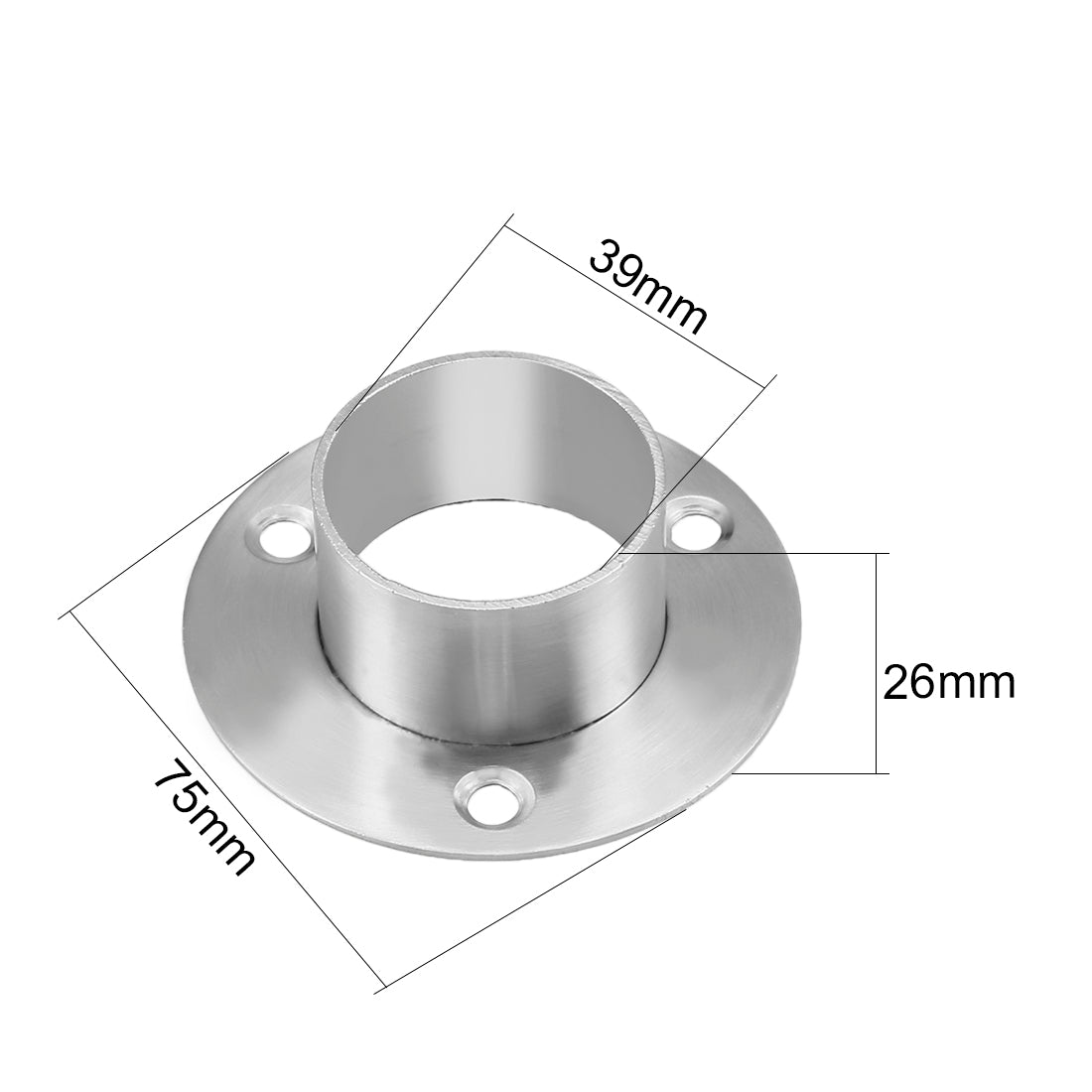 uxcell Uxcell Wardrobe Pipe Bracket, 39mm Dia, Wall Mounted Rail Rod Support Socket 2pcs