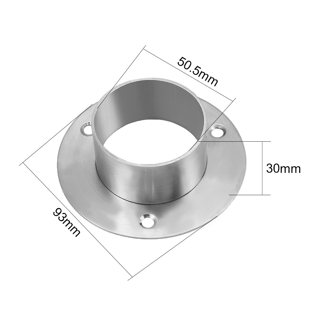 uxcell Uxcell Wardrobe Pipe Bracket, 50.5mm Dia, Wall Mounted Rail Rod Support Socket 2pcs