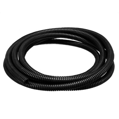 Harfington Uxcell 2.5 M 6.5 x 10 mm PP Flexible Corrugated Conduit Tube for Garden,Office Black