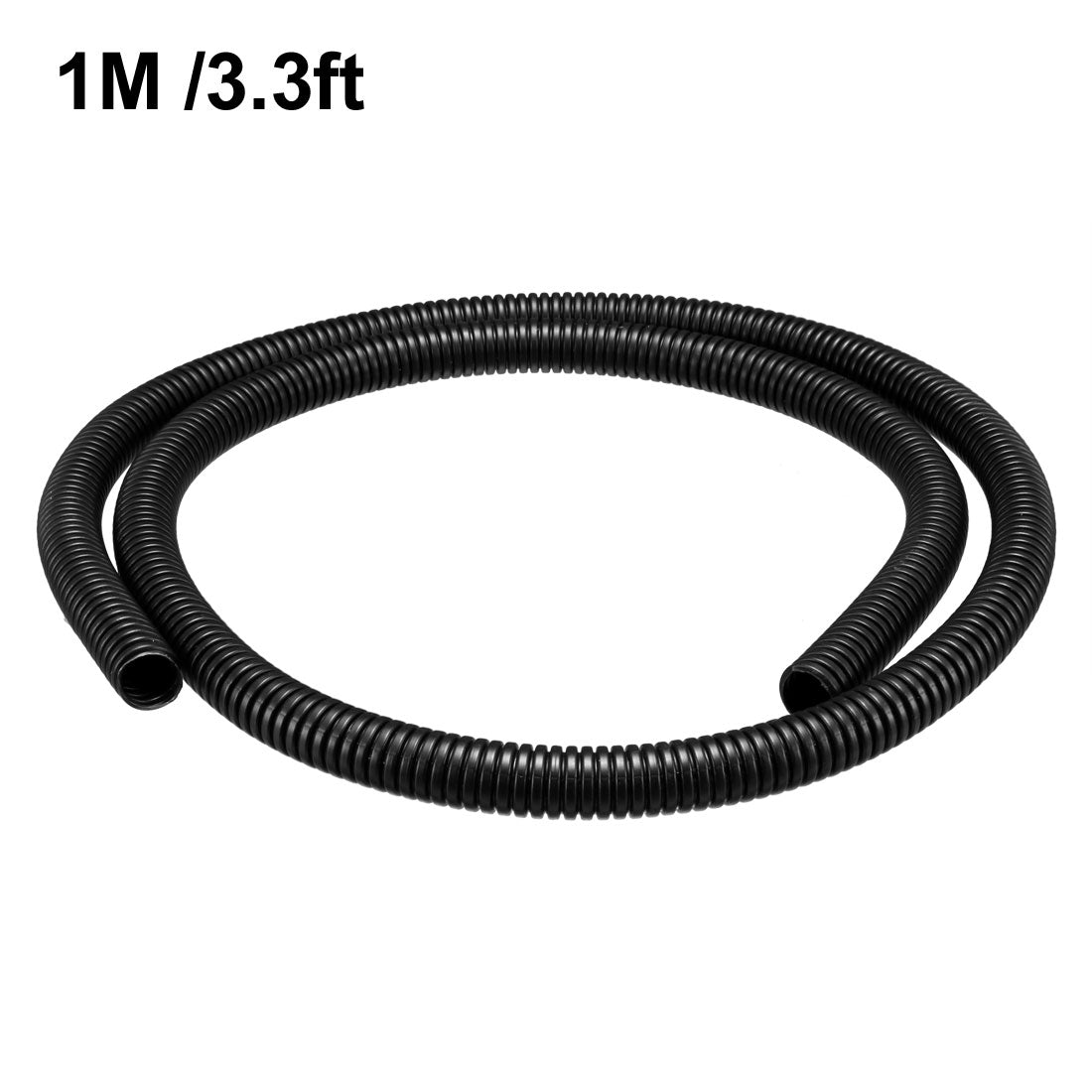 uxcell Uxcell 1 M 10 x 13 mm PP Flexible Corrugated Conduit Tube for Garden,Office Black