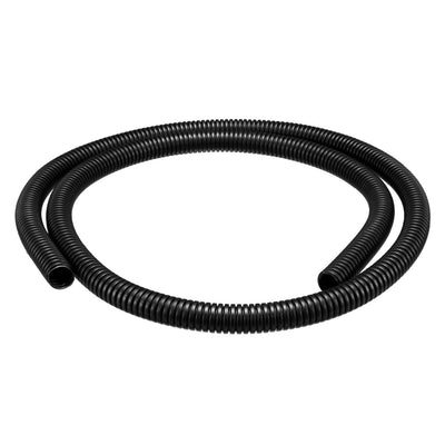 Harfington Uxcell 1 M 10 x 13 mm PP Flexible Corrugated Conduit Tube for Garden,Office Black