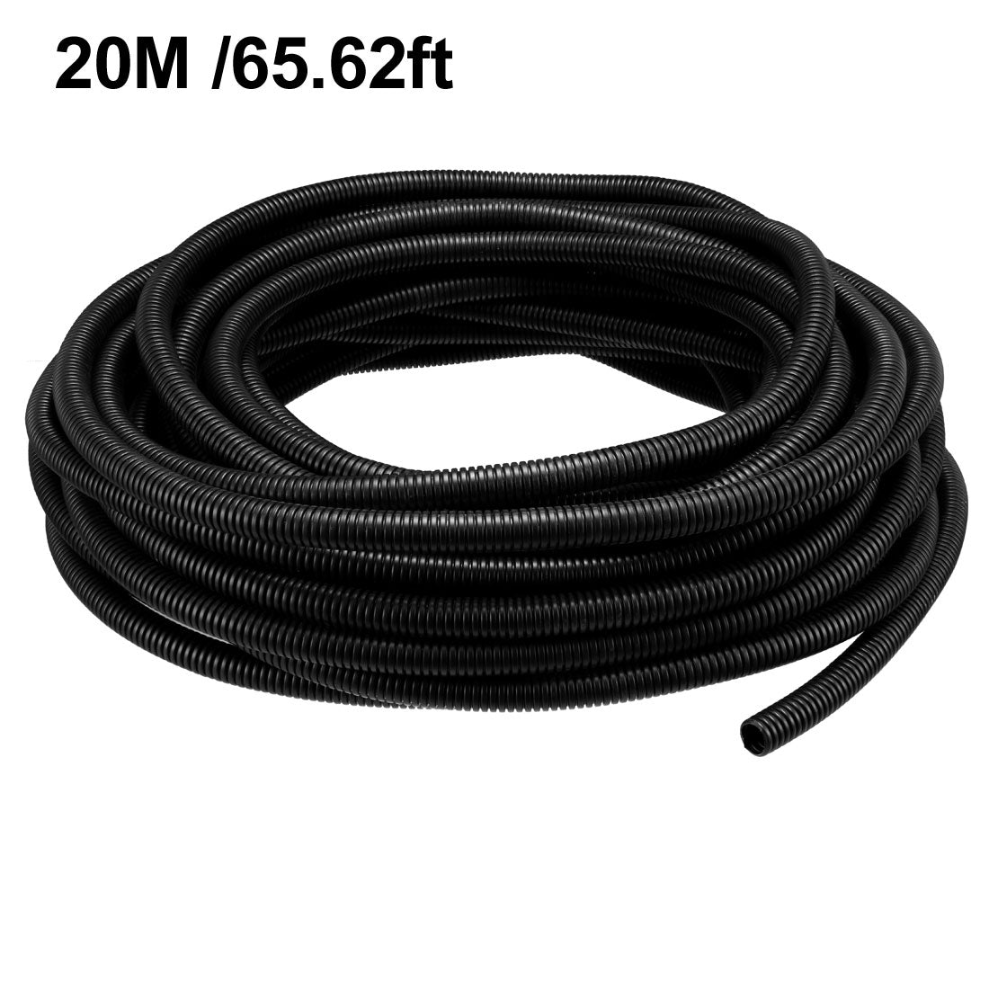 uxcell Uxcell 20 M 10 x 13 mm PP Flexible Corrugated Conduit Tube for Garden,Office Black