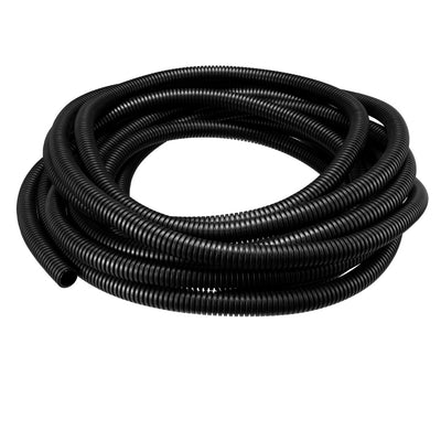 Harfington Uxcell 8 M 12 x 15.8 mm PP Flexible Corrugated Conduit Tube for Garden,Office Black