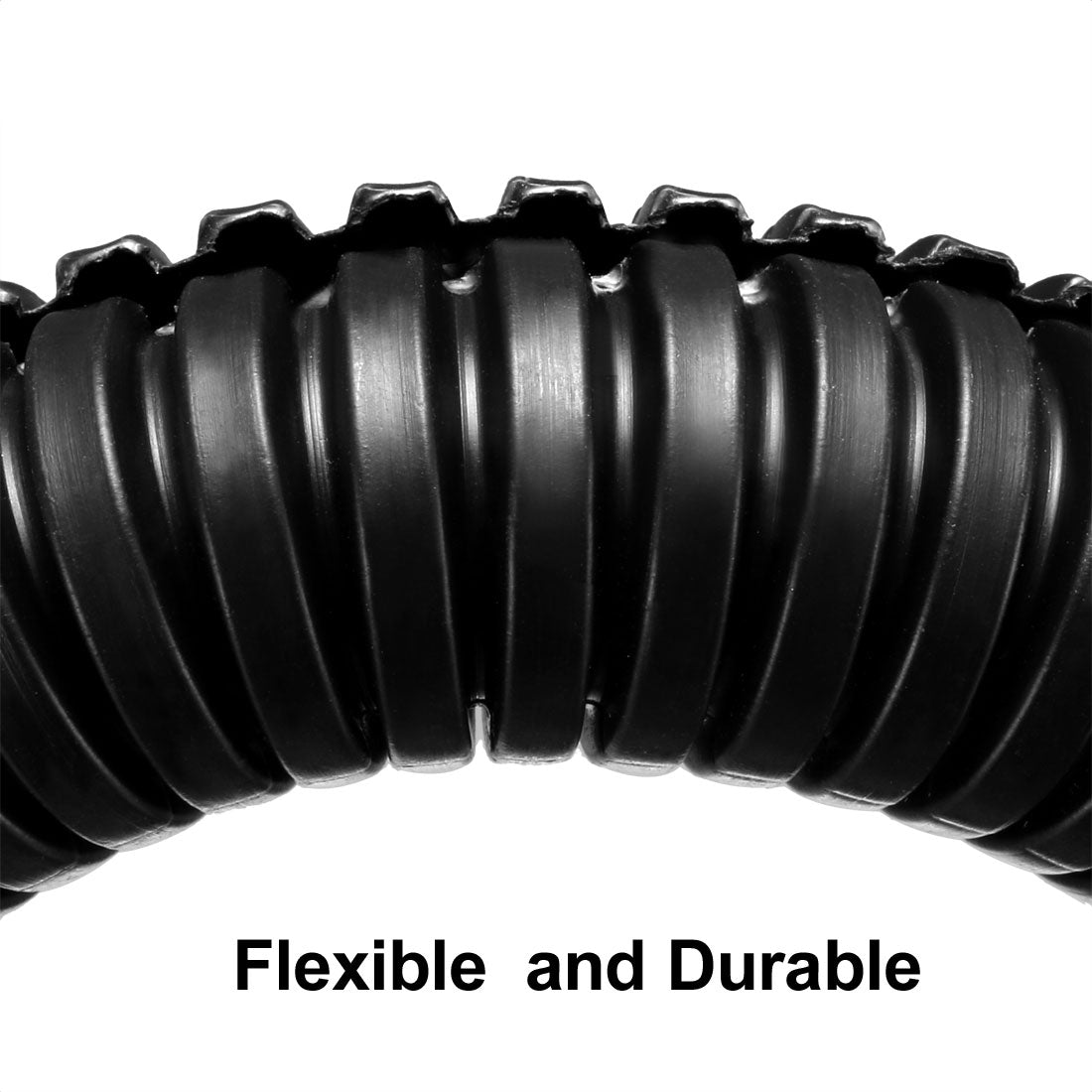 uxcell Uxcell 10 M 17 x 21.2 mm PE Split Corrugated Conduit Tube for Garden,Office Black