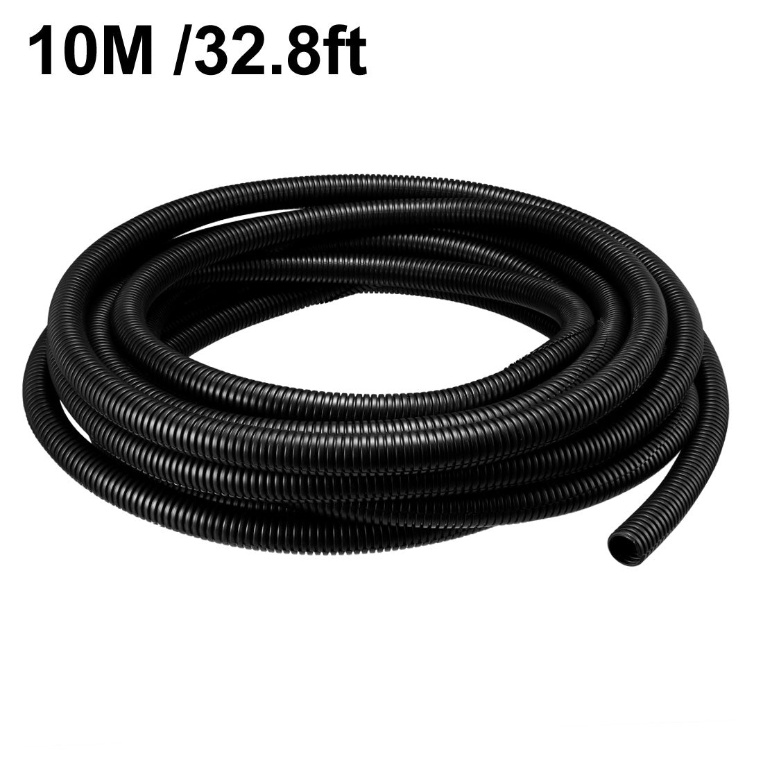 uxcell Uxcell 10 M 17 x 21.2 mm PE Split Corrugated Conduit Tube for Garden,Office Black