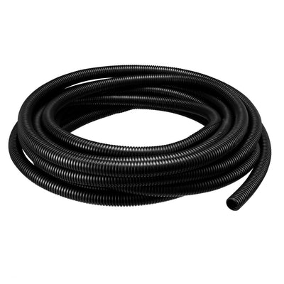 Harfington Uxcell 10 M 17 x 21.2 mm PE Split Corrugated Conduit Tube for Garden,Office Black