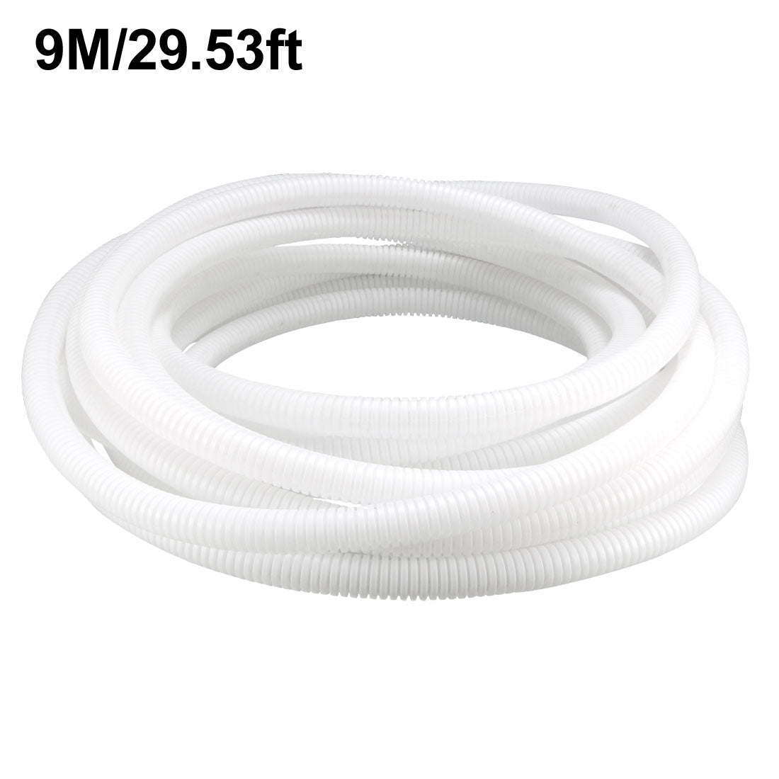 uxcell Uxcell 9 M 12 x 15.8 mm PP Flexible Corrugated Conduit Tube for Garden,Office White