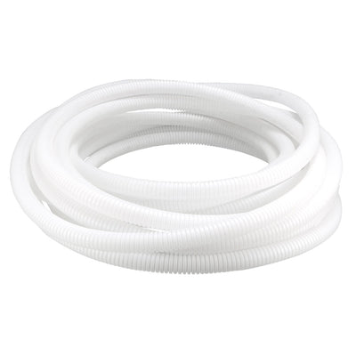 Harfington Uxcell 9 M 12 x 15.8 mm PP Flexible Corrugated Conduit Tube for Garden,Office White