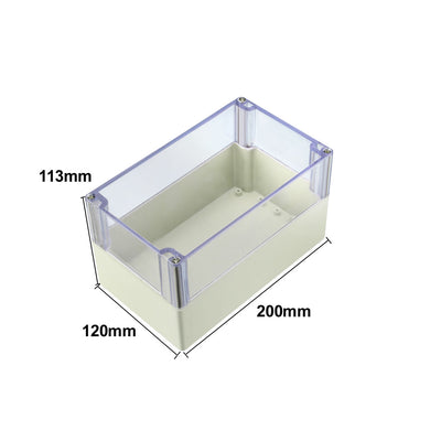 Harfington Uxcell 200 x 120 x 113mm Electronic ABS Plastic DIY Junction Box Enclosure Case w Clear cover