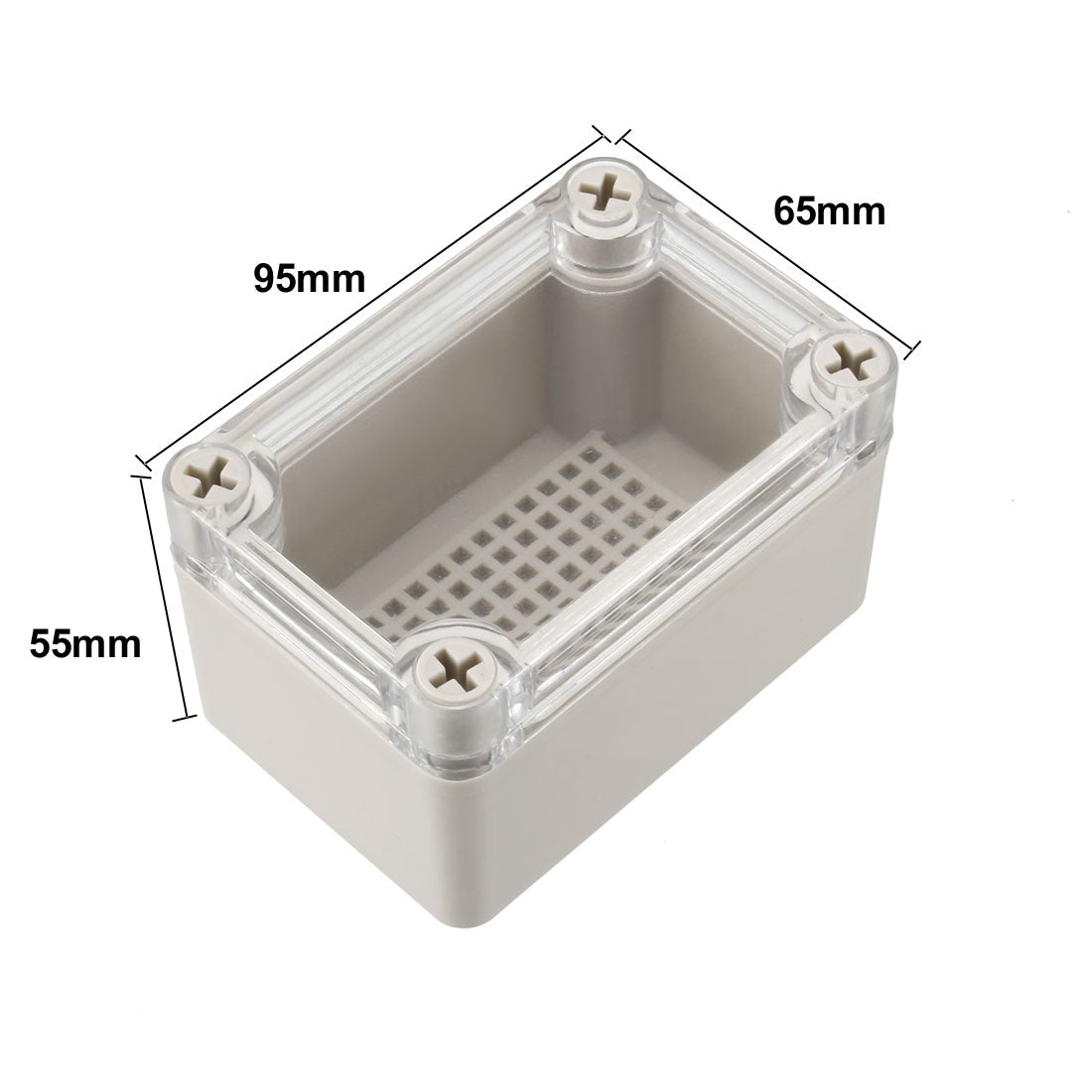 uxcell Uxcell 65 x 95 x 55mm Electronic ABS Plastic DIY Junction Box Enclosure Case w Clear Cover