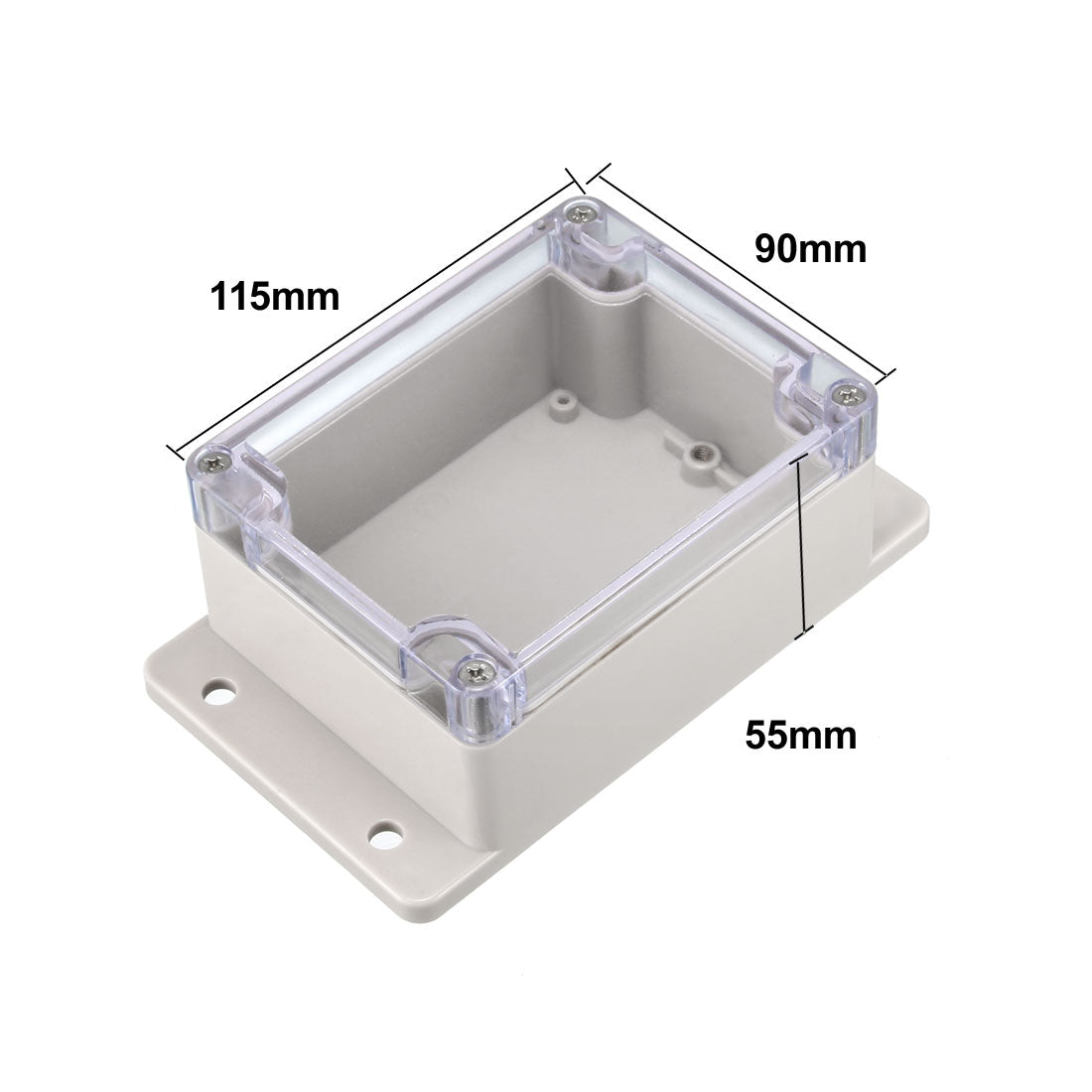 uxcell Uxcell 115 x 90 x 55mm Electronic ABS Plastic DIY Junction Box Enclosure Case w Clear Cover