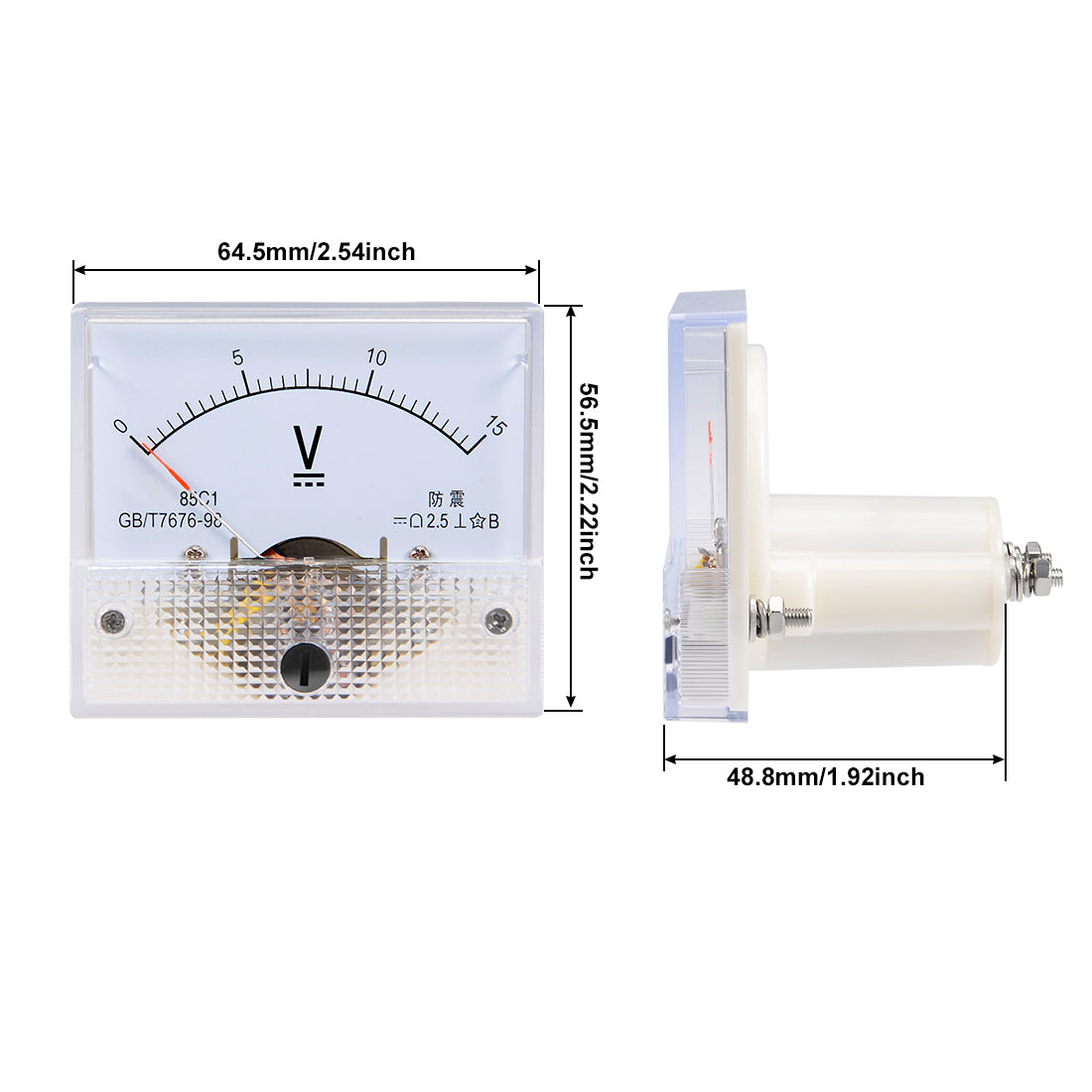 uxcell Uxcell DC 0-15V Analoganzeige Voltmeter Spannung Messgerät 85C1 2,5% Fehlergrenze DE de