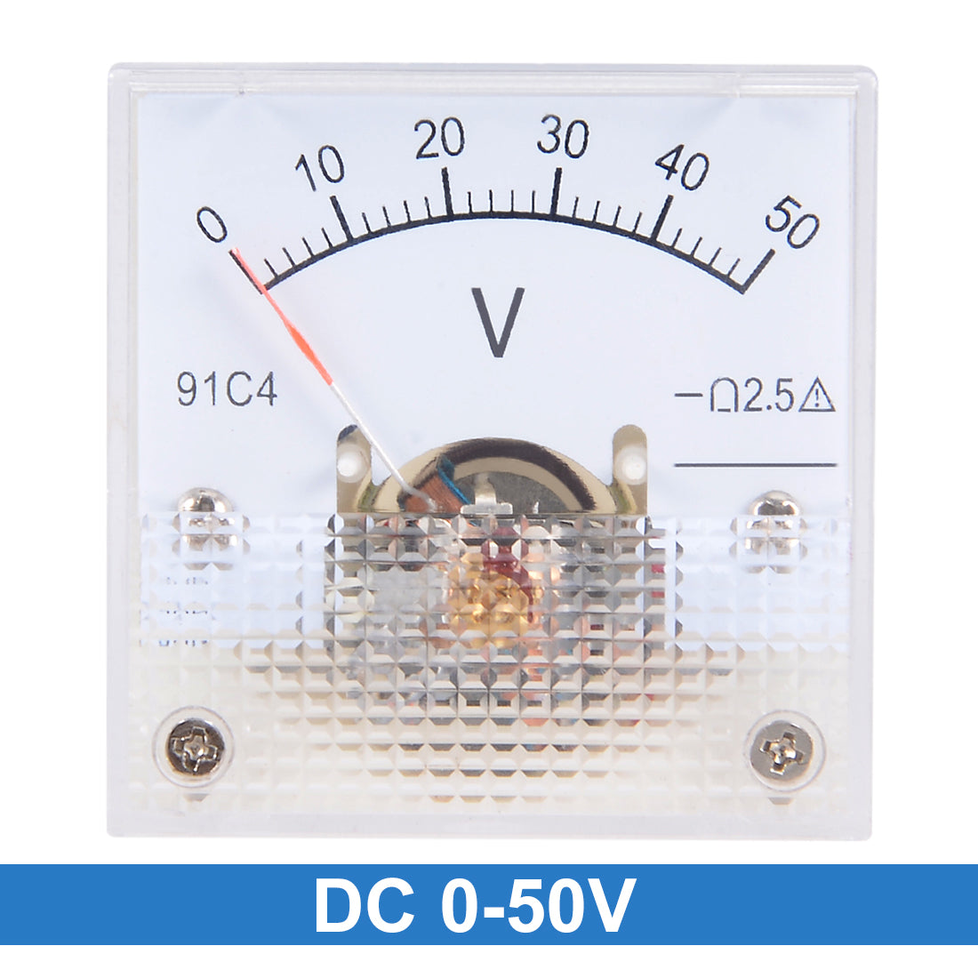 uxcell Uxcell DC 0-50V Analog Panel Voltage Gauge Volt Meter 91C4 2.5% Error Margin