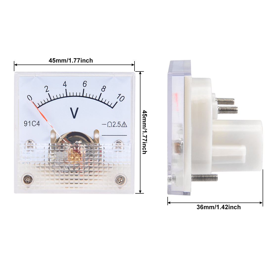 uxcell Uxcell DC 0-10V Analog Gesicht Platte Spannungsmesser Messgerät Voltmeter 91C4 2,5% Fehlermarge de