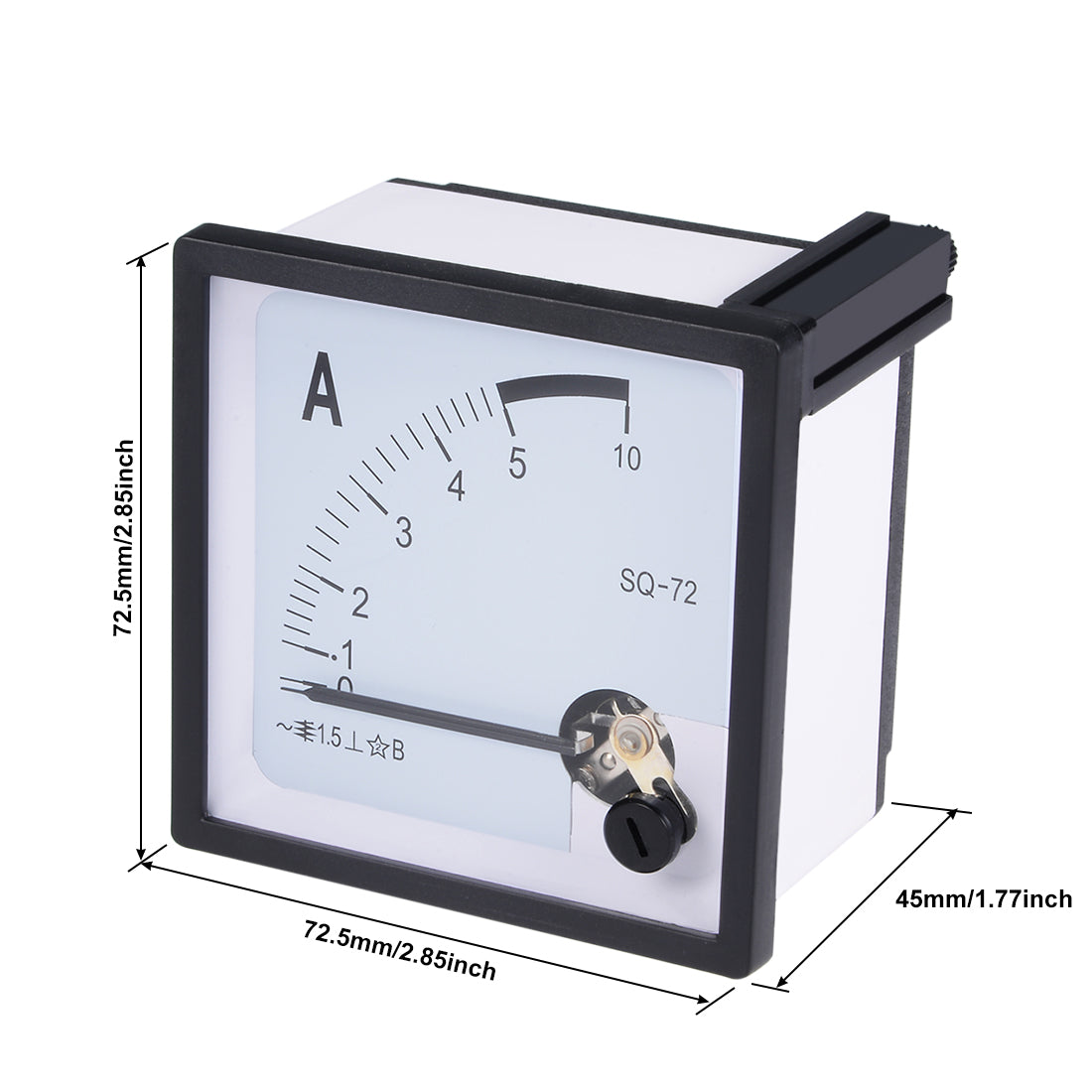 uxcell Uxcell AC 0-5A Analog Panel Ammeter Gauge Ampere Current Meter SQ-72 1.5 Error Margin