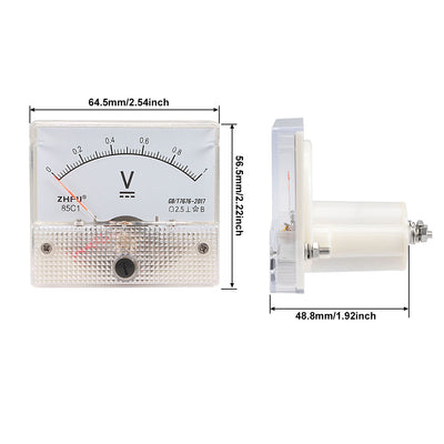 Harfington Uxcell DC 0-1V Analog Panel Voltage Gauge Volt Meter 85C1 2.5% Error Margin