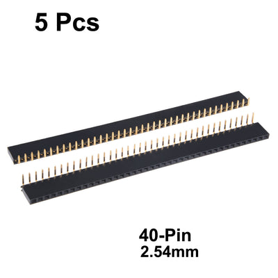 Harfington Uxcell 5 Pcs 2.54mm Pitch 40Pin Single Row Curved Connector Pin Header Strip for Arduino Prototype Shield