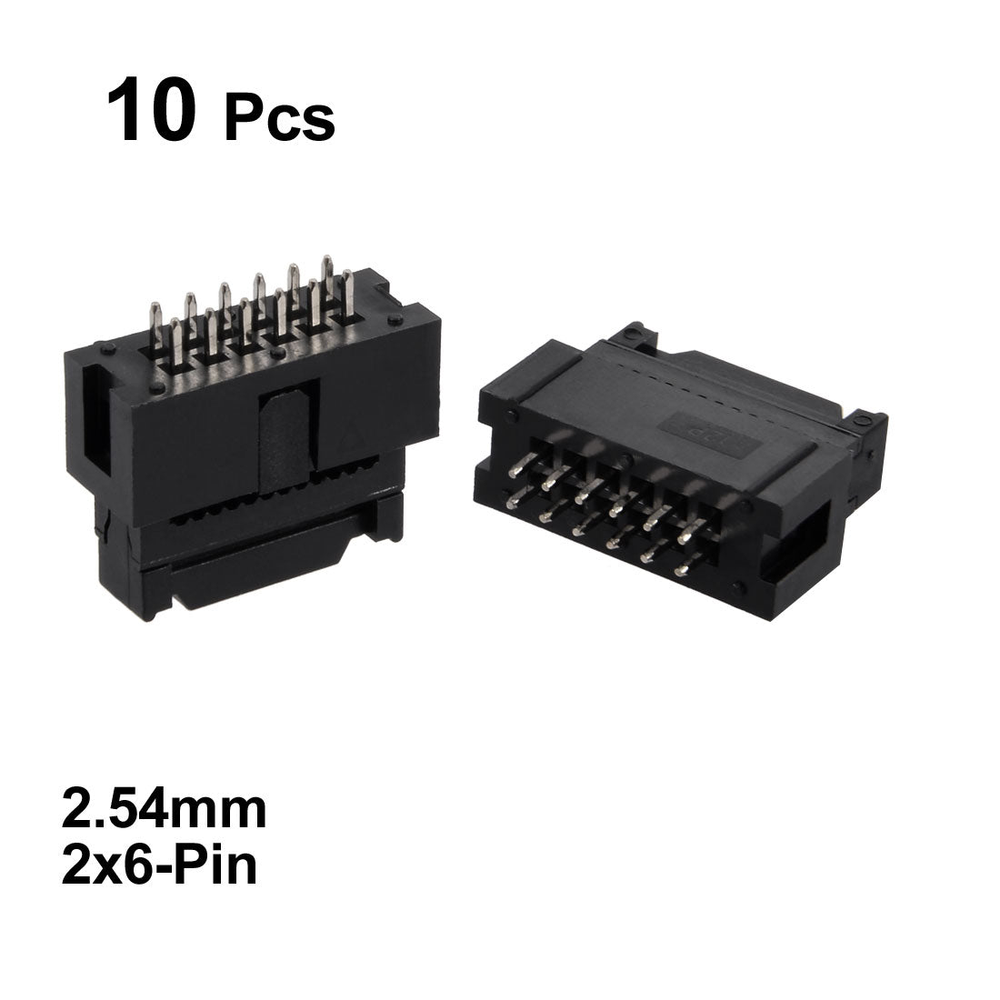 uxcell Uxcell 10 Stücke 2,54mm Steigung 2x6-Pin 2 Reihe Gerade Box Kopf Stecker PCB Steckdose DE