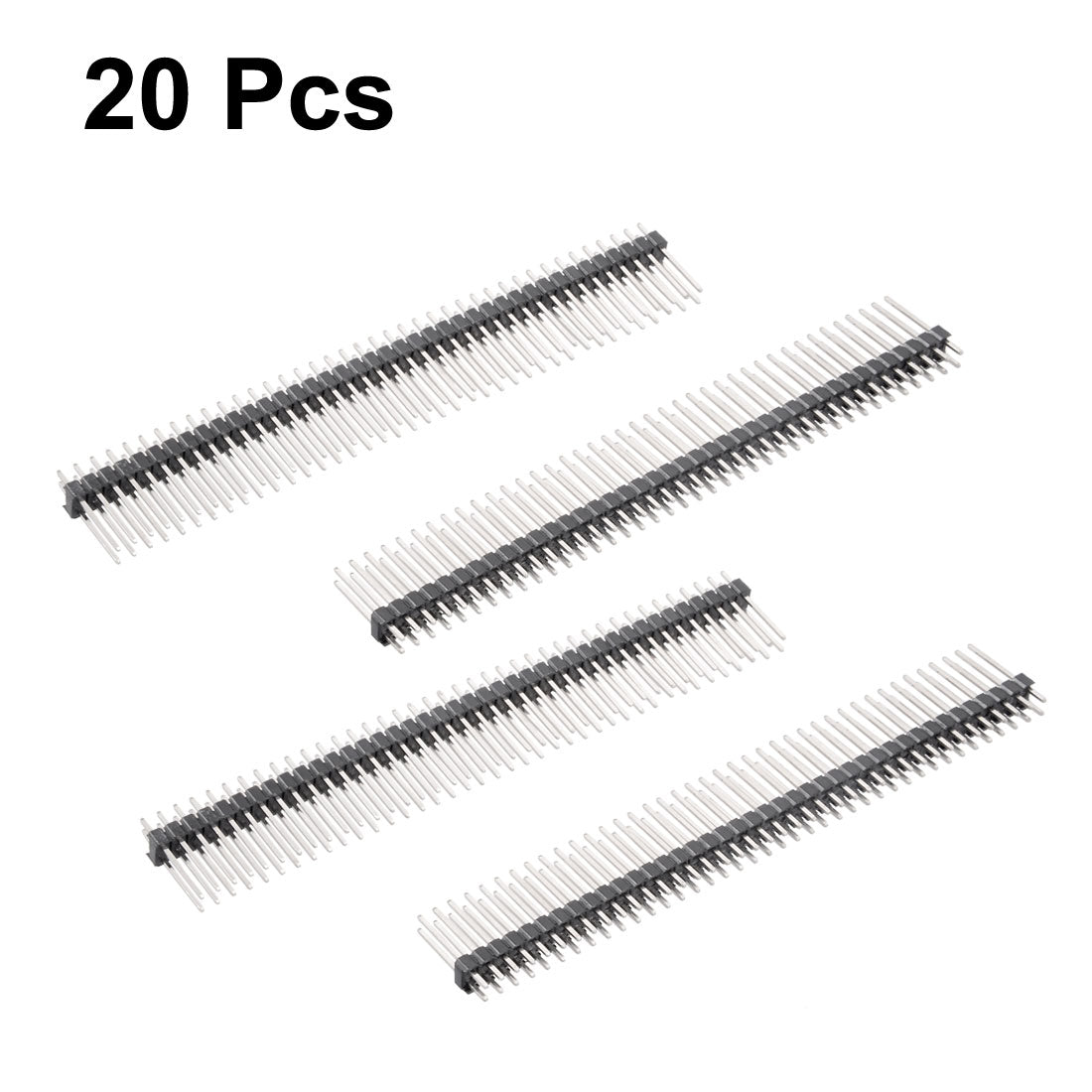 uxcell Uxcell 20Pcs 2.54mm Pitch 40-Pin 16mm Length Double Row Straight Connector Pin Header Strip for Arduino Prototype Shield