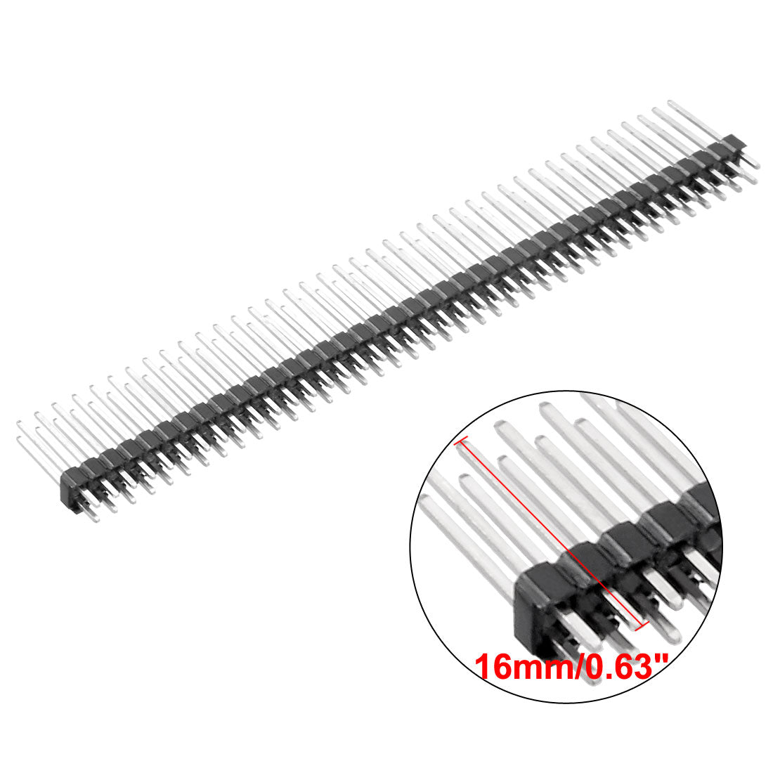 uxcell Uxcell 20Pcs 2.54mm Pitch 40-Pin 16mm Length Double Row Straight Connector Pin Header Strip for Arduino Prototype Shield