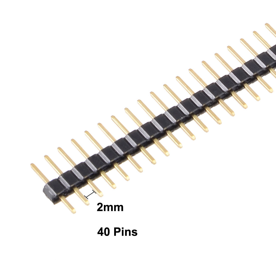 uxcell Uxcell 10Pcs 2mm Pitch 40P Single Row Straight Connector Pin Header Strip for Arduino Prototype Shield