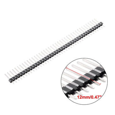 Harfington Uxcell 30Pcs 2.54mm Pitch 40-Pin 12mm Length Single Row Straight Connector Pin Header Strip for Arduino Prototype Shield