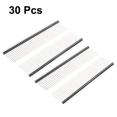 Harfington Uxcell 30Pcs 2.54mm Pitch 40-Pin 25mm Length One Row Straight Connector Pin Header Strip for Arduino Prototype Shield