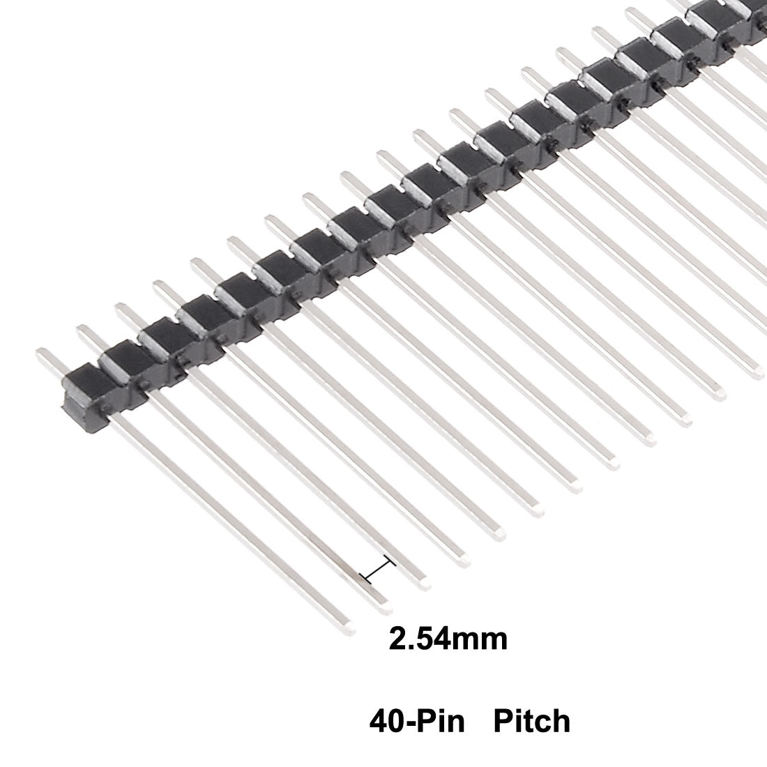 uxcell Uxcell 30Pcs 2.54mm Pitch 40-Pin 25mm Length One Row Straight Connector Pin Header Strip for Arduino Prototype Shield