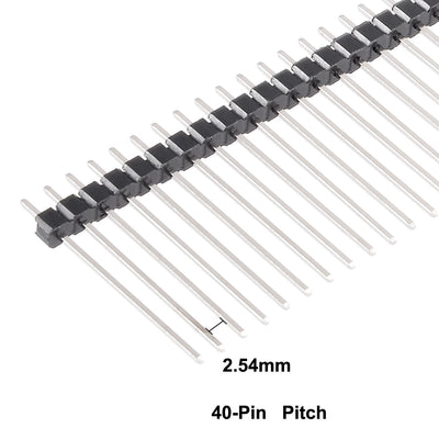 Harfington Uxcell 30Pcs 2.54mm Pitch 40-Pin 25mm Length One Row Straight Connector Pin Header Strip for Arduino Prototype Shield