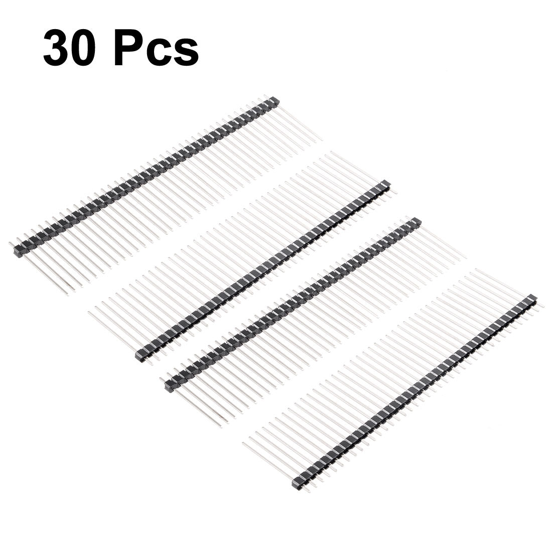 uxcell Uxcell 30Pcs 2.54mm Pitch 40-Pin 23mm Length Single Row Straight Connector Pin Header Strip for Arduino Prototype Shield