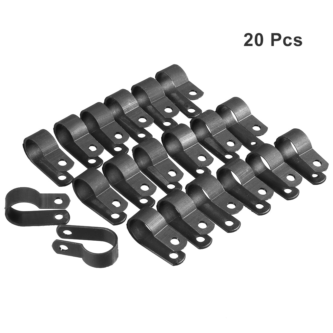 uxcell Uxcell 20Pcs Nylon R-type Cable Clamp Organizer Cord Clips for Wire Management 13mm Black